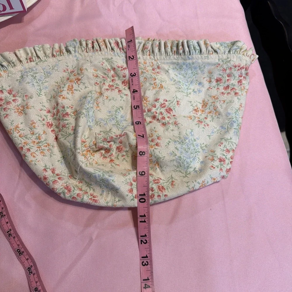 Longaberger Fabric Liner Mom's Memories Yellow‎ Pink Floral 100% cotton